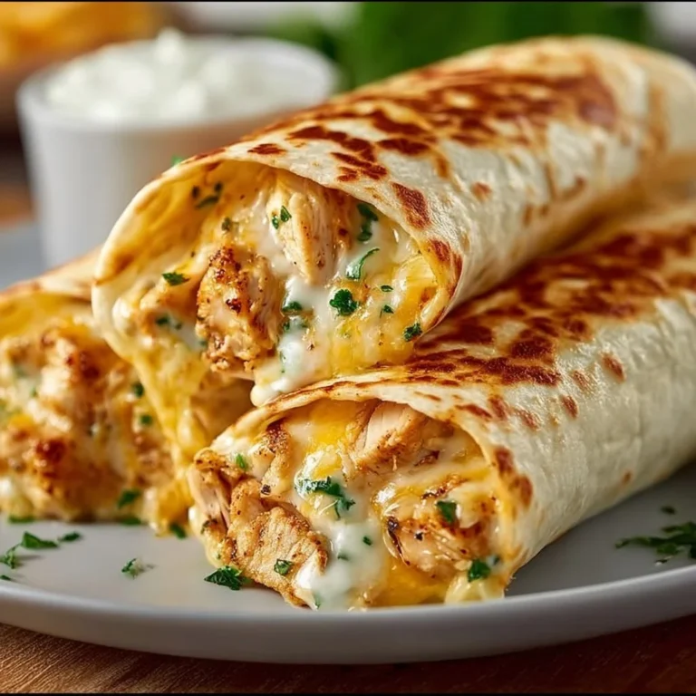 Cheesy garlic chicken wraps filled with flavorful chicken and melted cheese