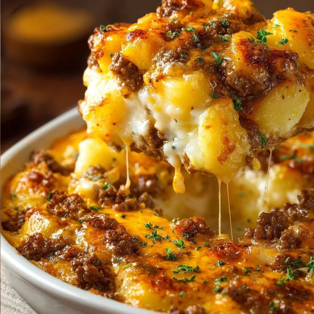 Cheesy Hamburger Potato Casserole
