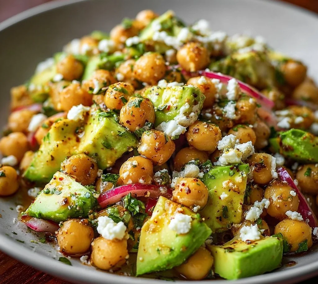 Chickpea Feta Avocado Salad
