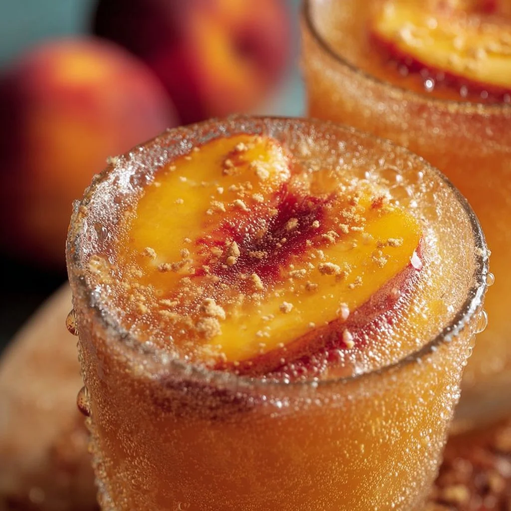 Chilled Sparkling Peach Cocktail Shots