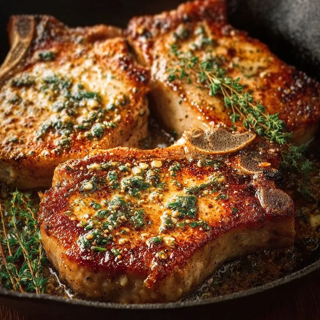 Classic Pan-Fried Pork Chops with Garlic Butter