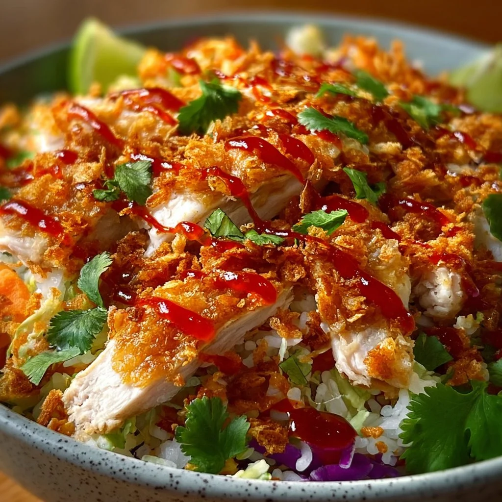 Crispy Chicken Rice Salad