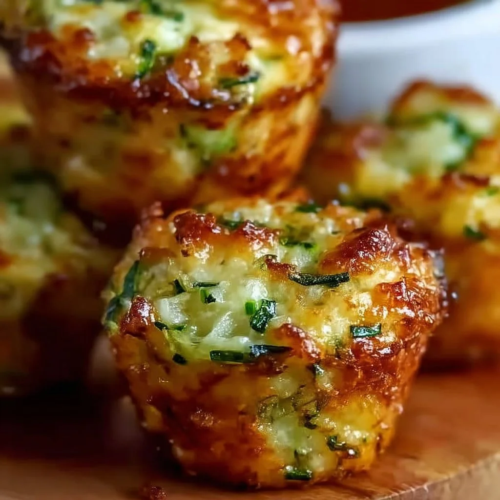 Crispy Parmesan Zucchini Potato Muffins