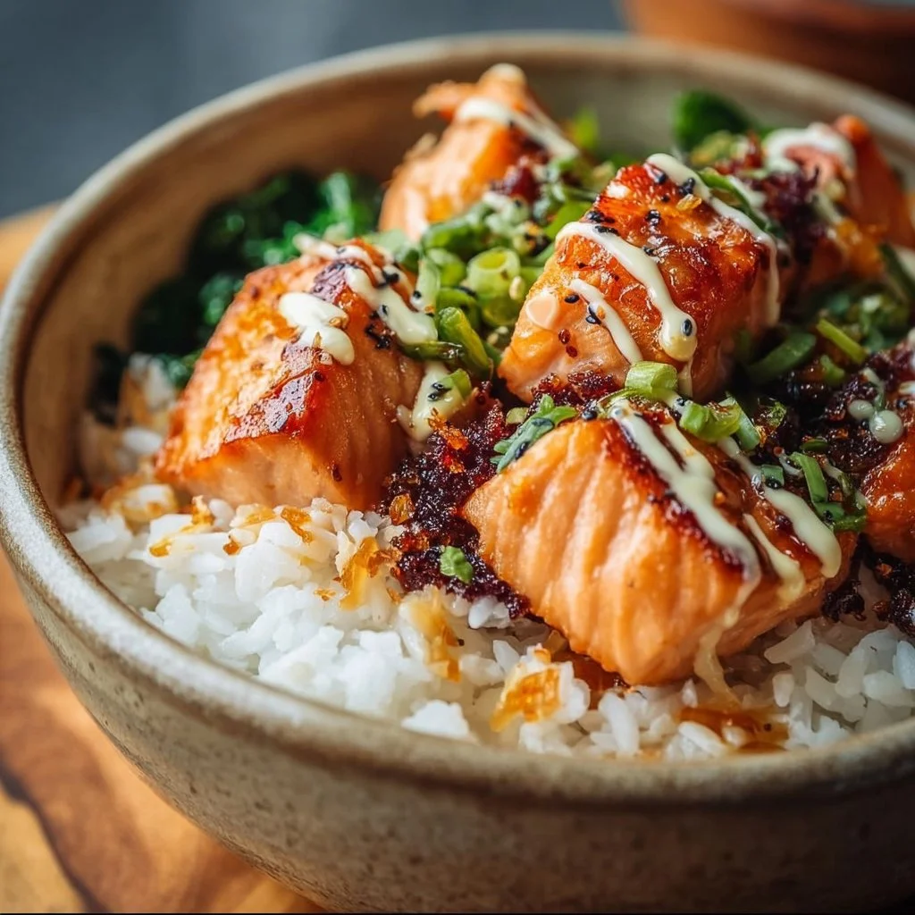 Crispy Salmon and Rice Bowl