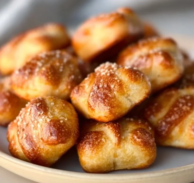 Delicious gluten free soft pretzel bites served with dipping sauce.