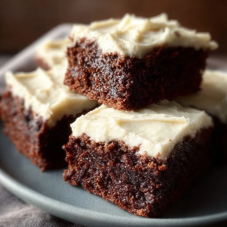 Delicious deviled brownies with cream cheese frosting on a plate