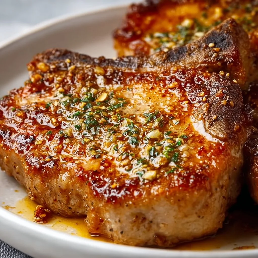 Easy Air Fryer Garlic Butter Pork Chops
