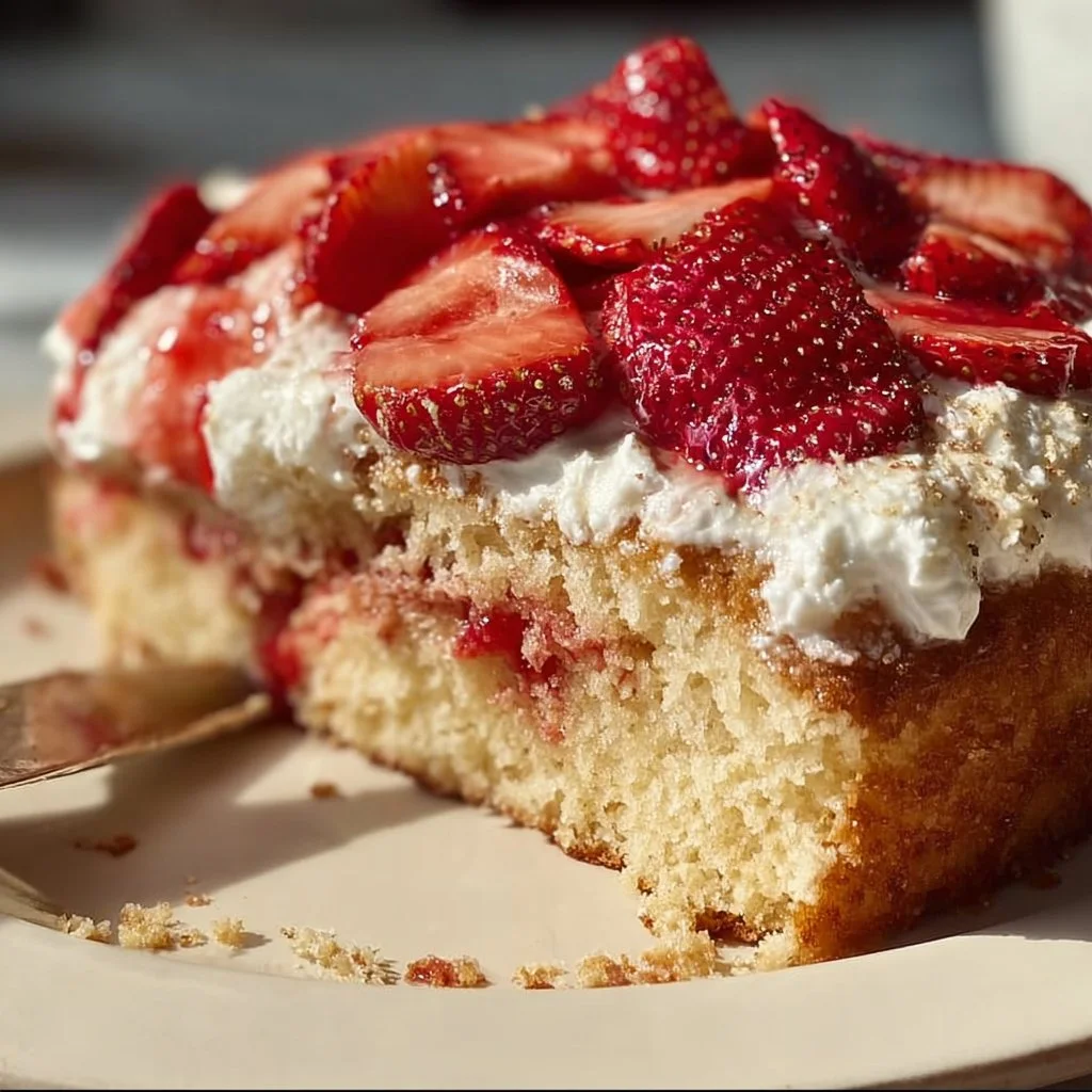 Easy Rustic Strawberry Shortcake Cake