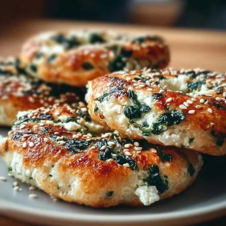 Easy spinach cottage cheese flat bagels for a healthy meal option.