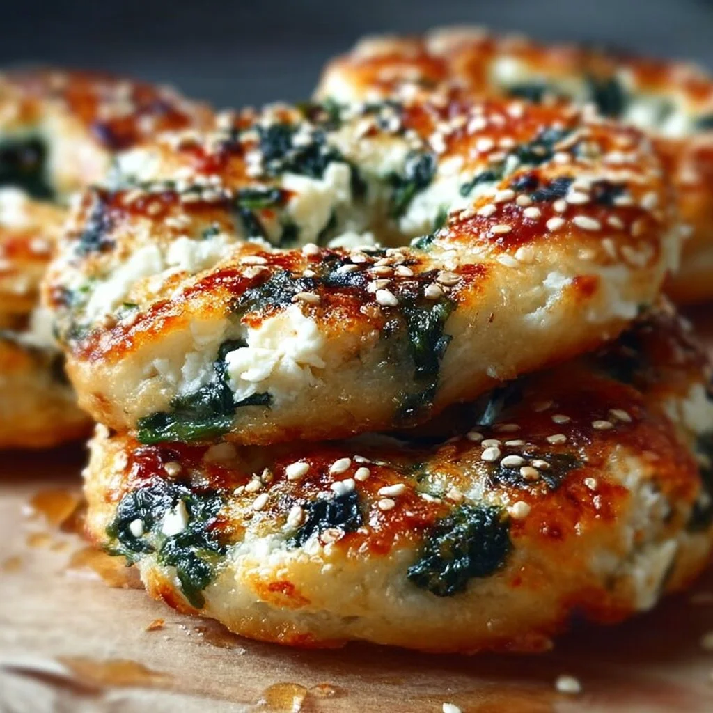 Easy Spinach Cottage Cheese Flat Bagels