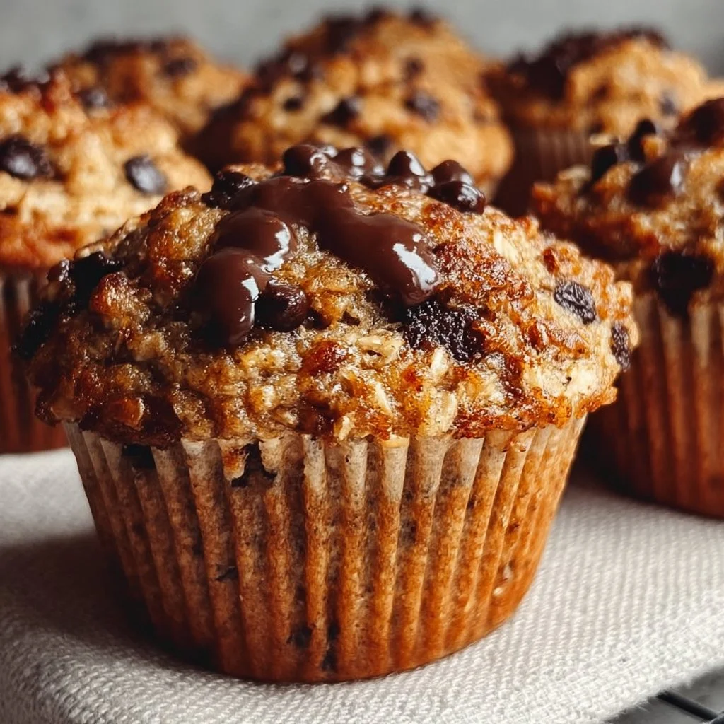Greek Yogurt Chocolate Chip Oatmeal Muffins (Gluten-Free)