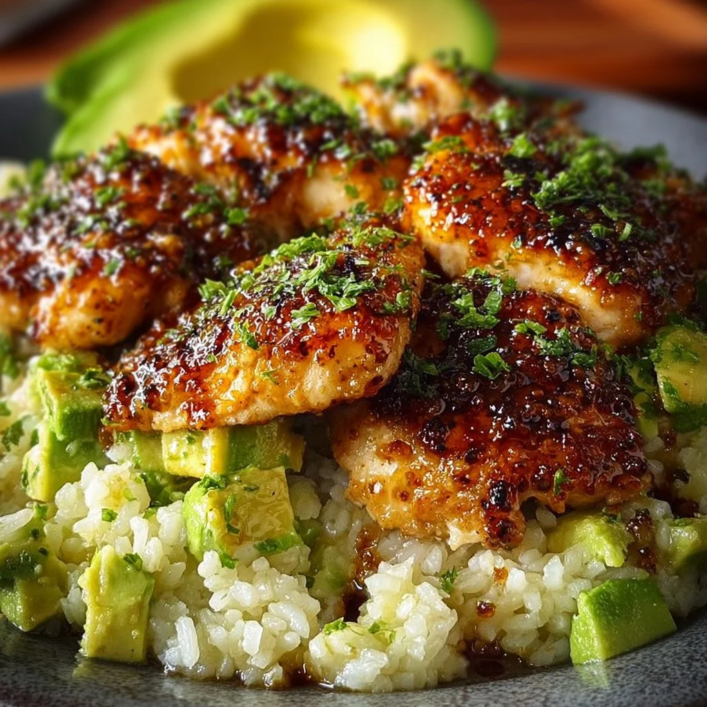 Honey Lime Chicken with Avocado Rice