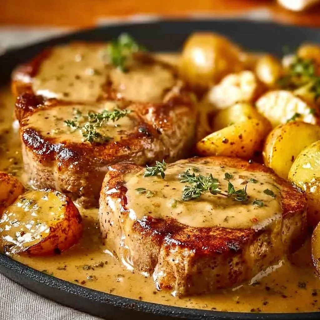 Indulgent Royal Kitchen Smothered Pork Chops with Potato Gravy