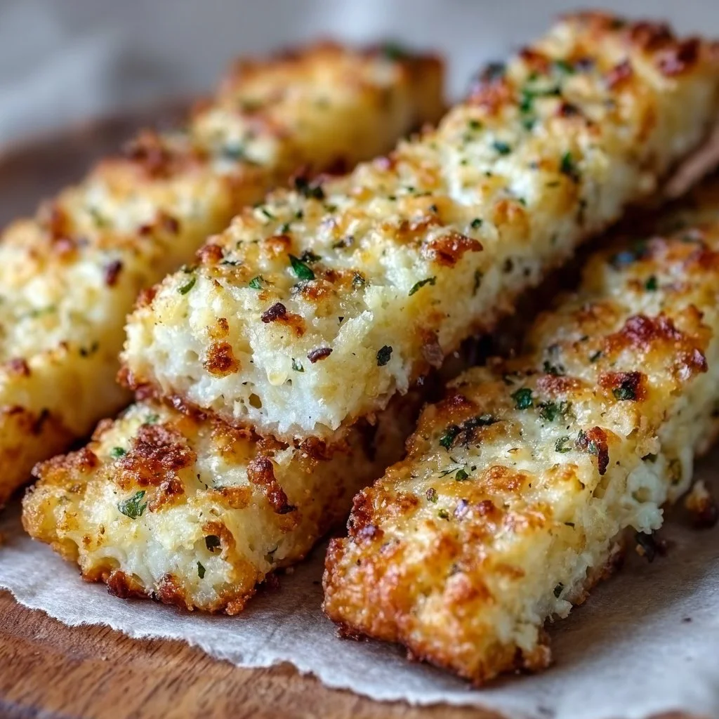 Keto Cauliflower Garlic Breadsticks