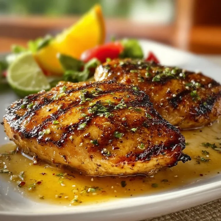 Grilled chicken marinated in tropical citrus served with colorful garnishes