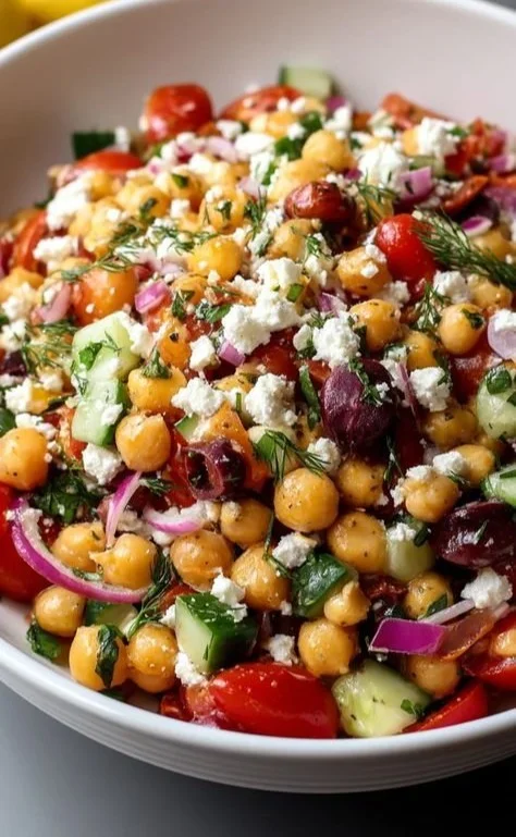 Mediterranean Chickpea Feta Salad