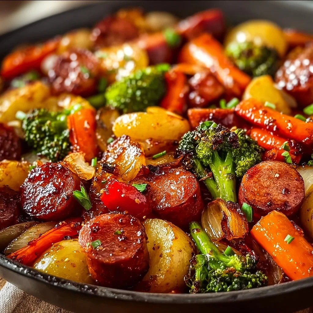 One-Pan Honey Garlic Kielbasa & Veggies