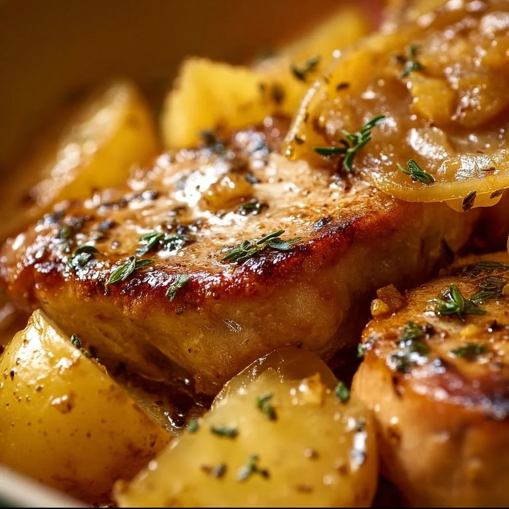 Oven-Baked Pork Chops and Potatoes
