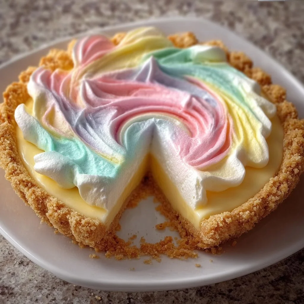 Delicious pastel Easter Swirl Pie with colorful layers and festive design