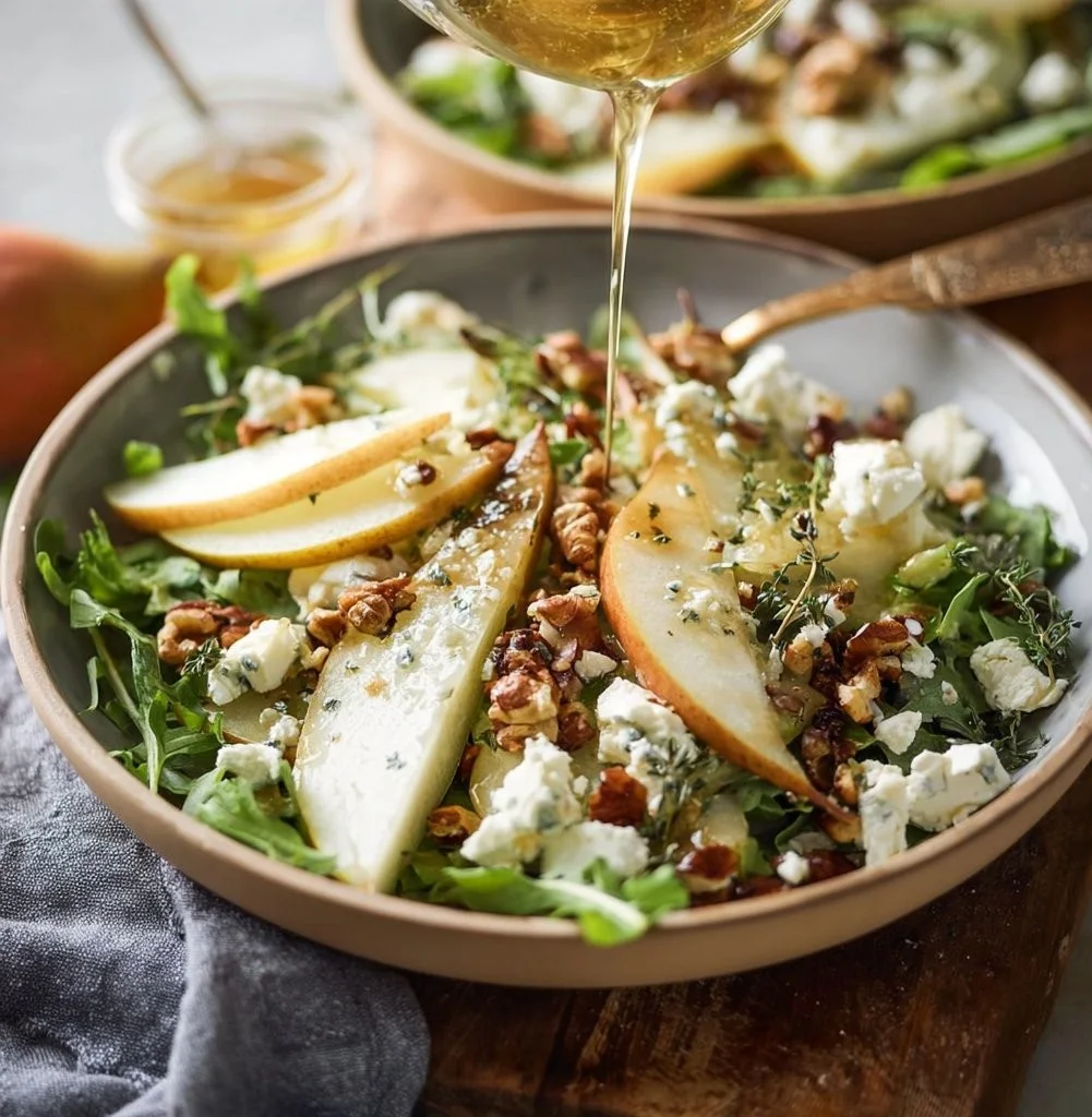 Pear & Goat Cheese Salad with Honey Tarragon Vinaigrette
