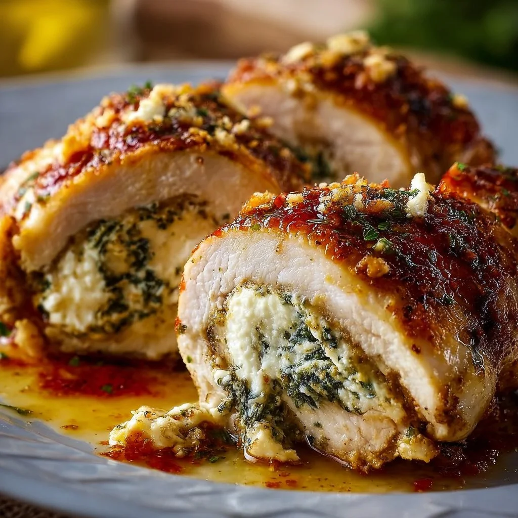 Ricotta Stuffed Chicken Rolls