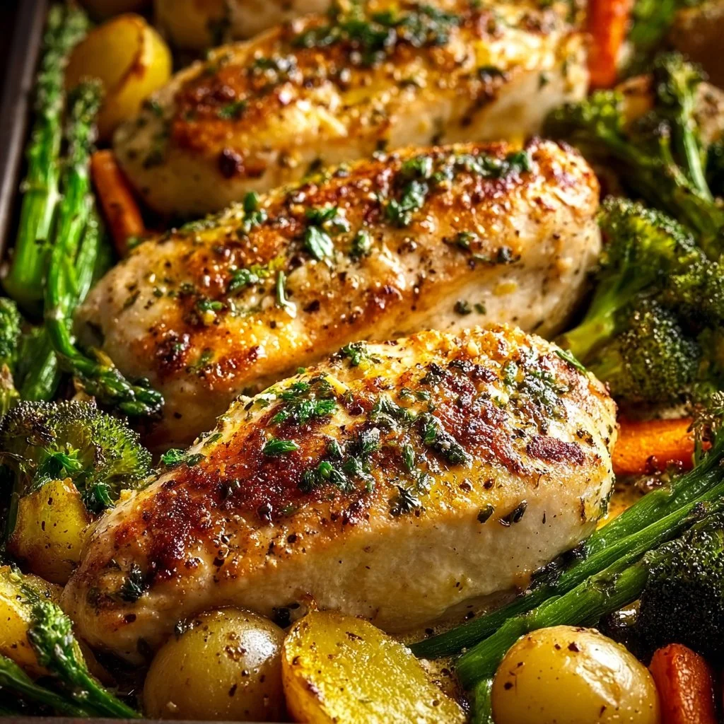 Sheet Pan Garlic Butter Chicken and Veggies