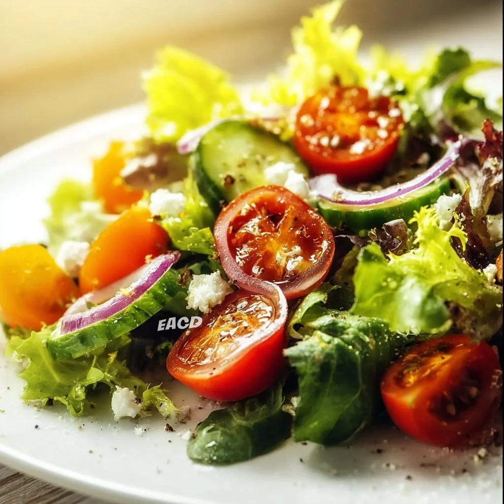 Fresh Spring Mix Salad with colorful greens and vegetables