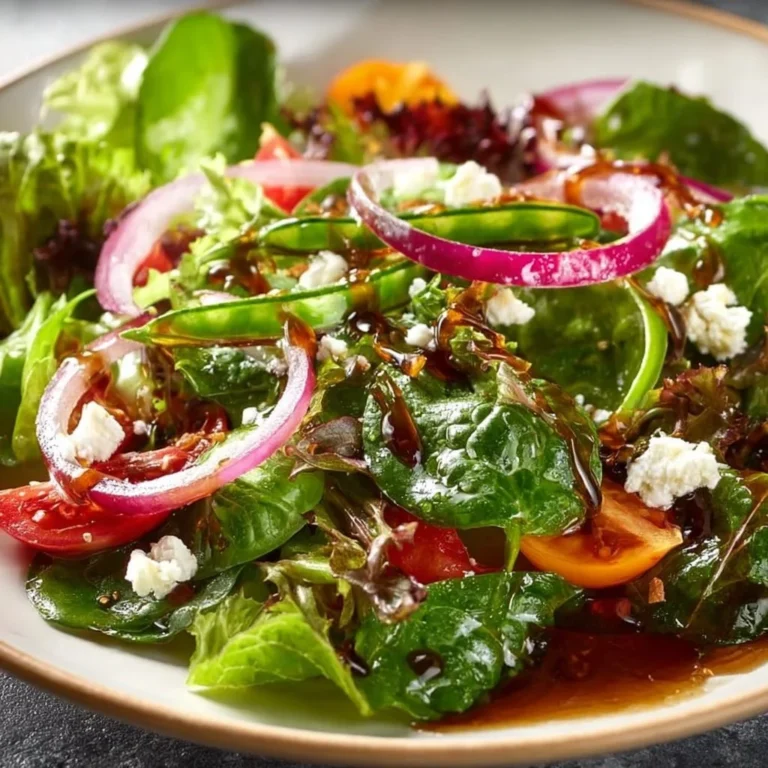 A fresh Spring Mix Salad drizzled with Balsamic Honey Dressing.