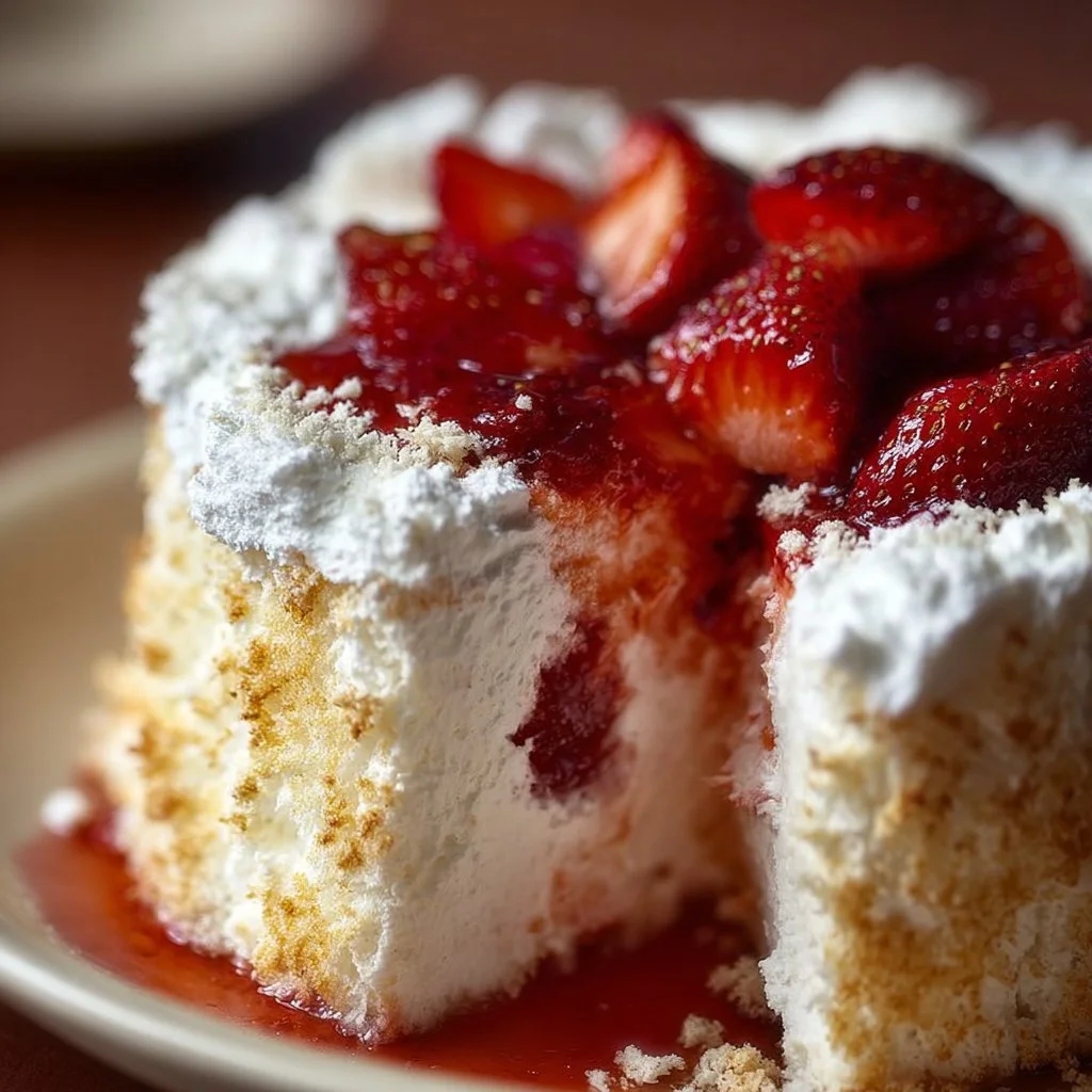 Strawberry Angel Food Cake