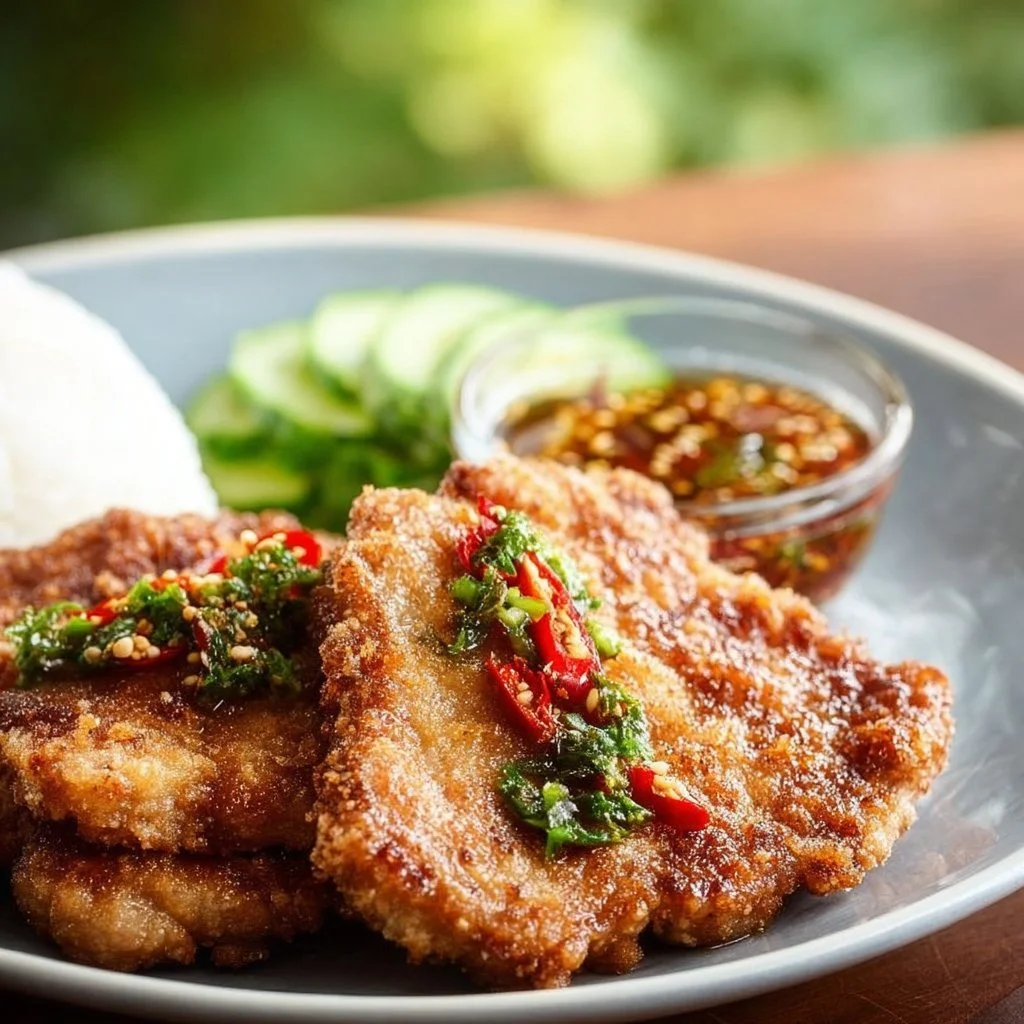 Crispy Taiwanese fried pork chops served with sides