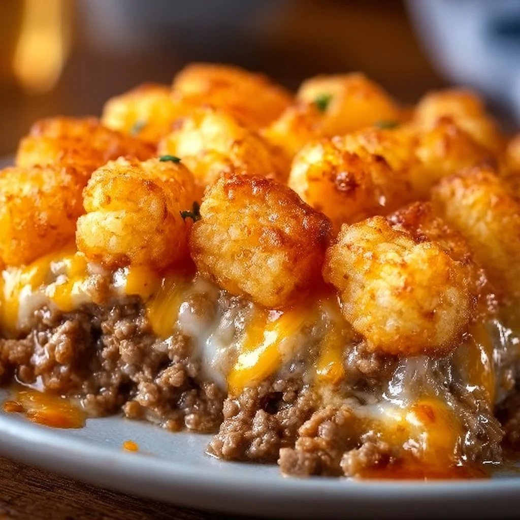 Tater Tot Casserole with Ground Beef