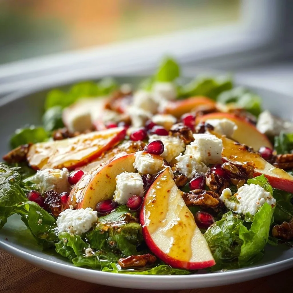 Vibrant Honeycrisp Apple Feta Salad with fresh ingredients for fall