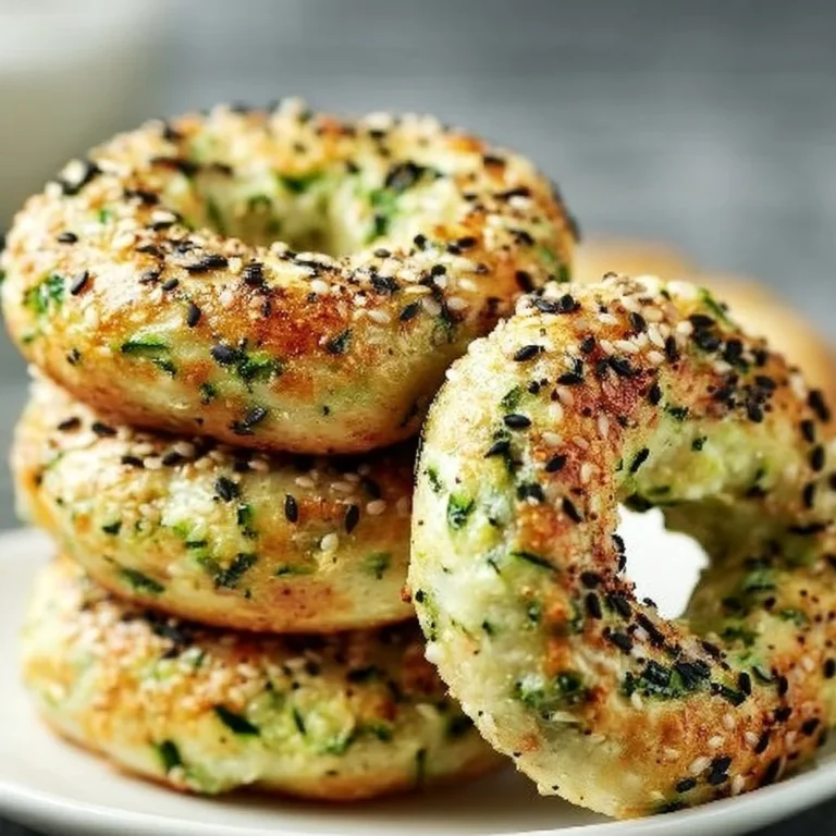 Delicious homemade zucchini bagels fresh out of the oven.