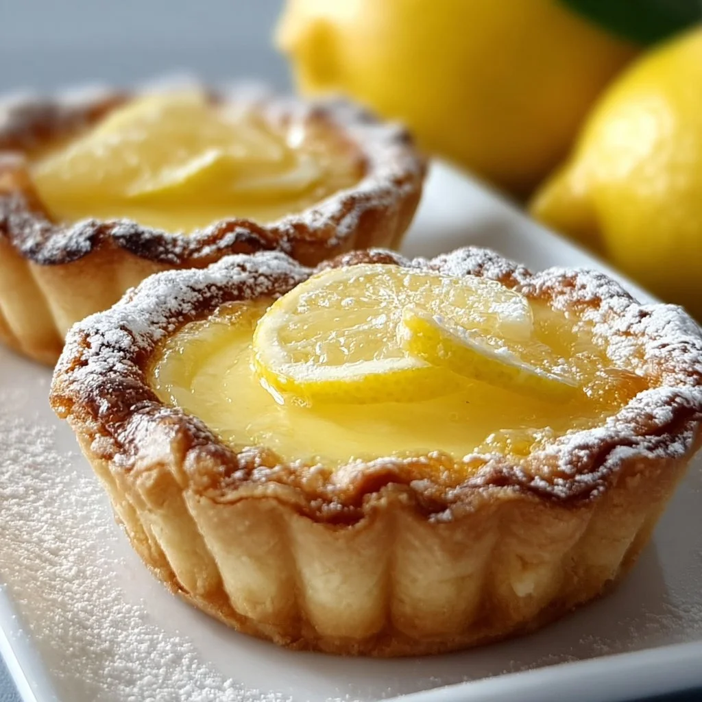 Baby Lemon Impossible Pies with a vibrant lemon crust and creamy filling