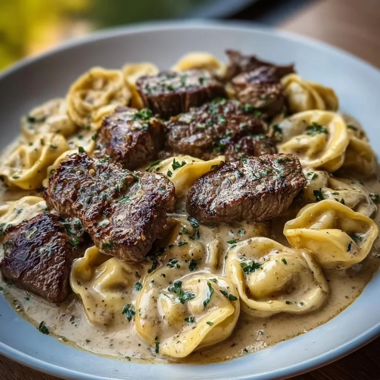 Cracked Garlic Steak Tortellini served in Creamhouse Sauce