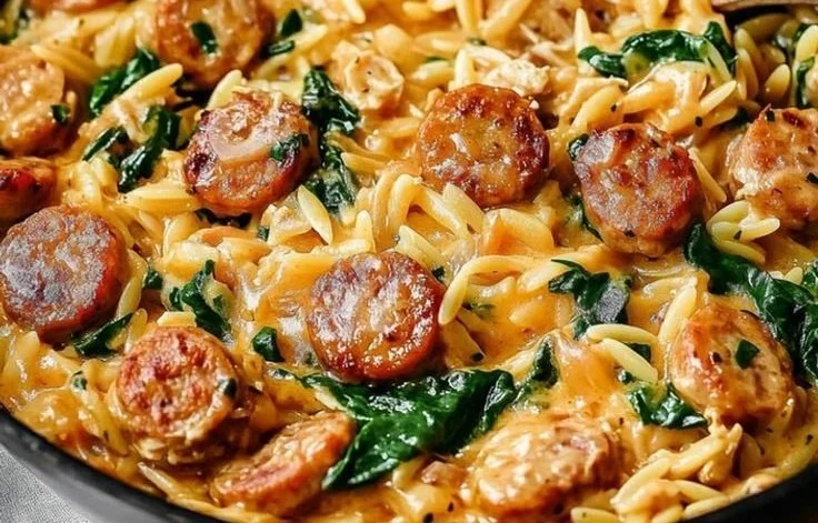 Creamy Chicken Sausage Orzo