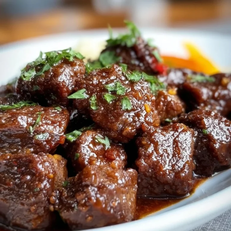 Crockpot steak bites in a savory sauce