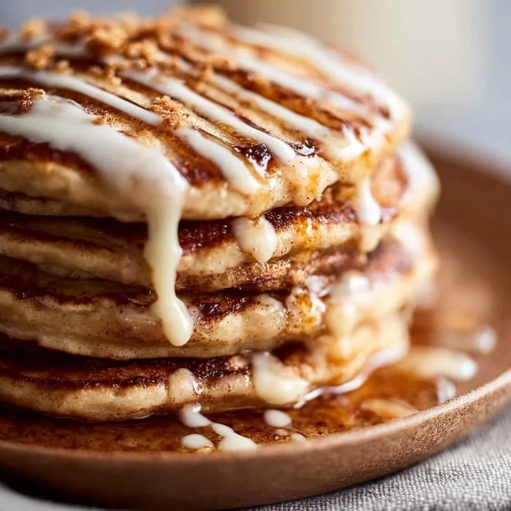 Fluffy Cinnamon Roll Pancakes