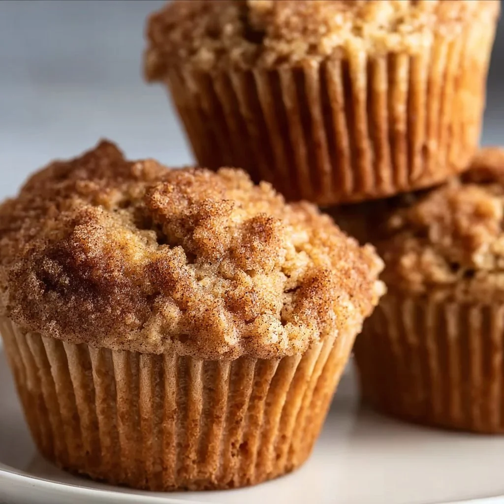 Baking gluten-free cinnamon muffins with a golden-brown crust and cinnamon topping.