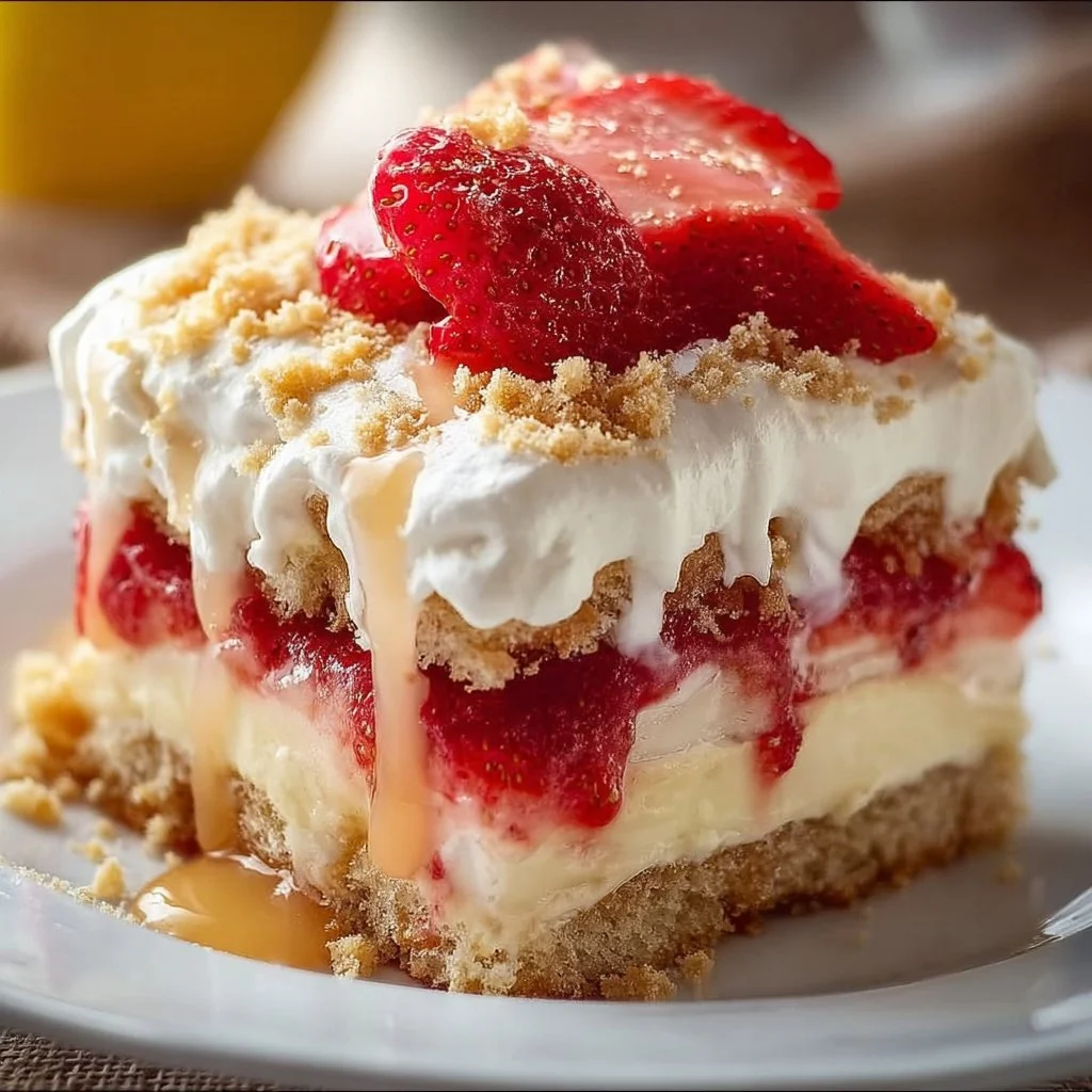 Half Strawberry Shortcake Half Banana Pudding Cake