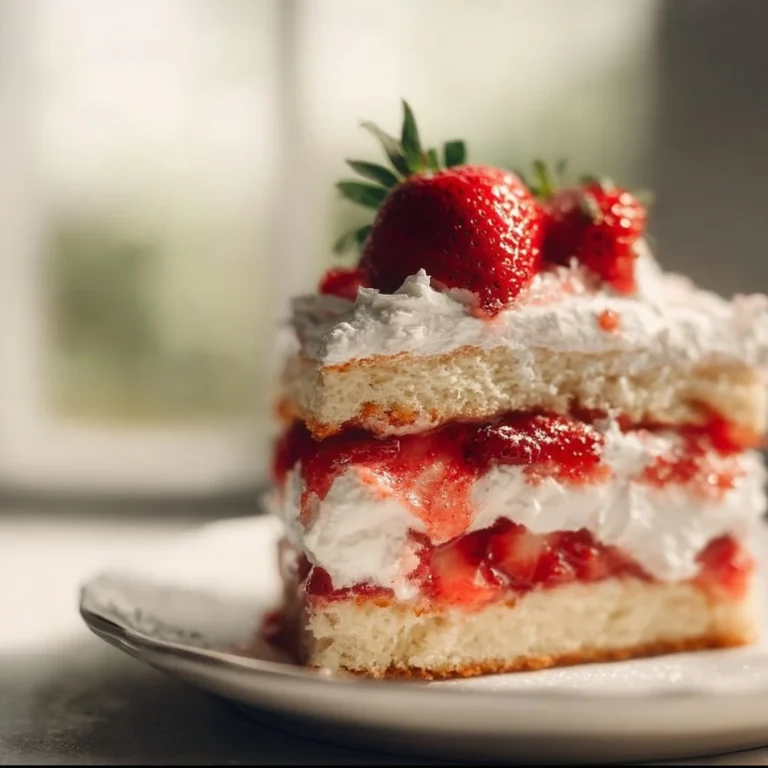 Homemade strawberry shortcake topped with fresh strawberries and whipped cream