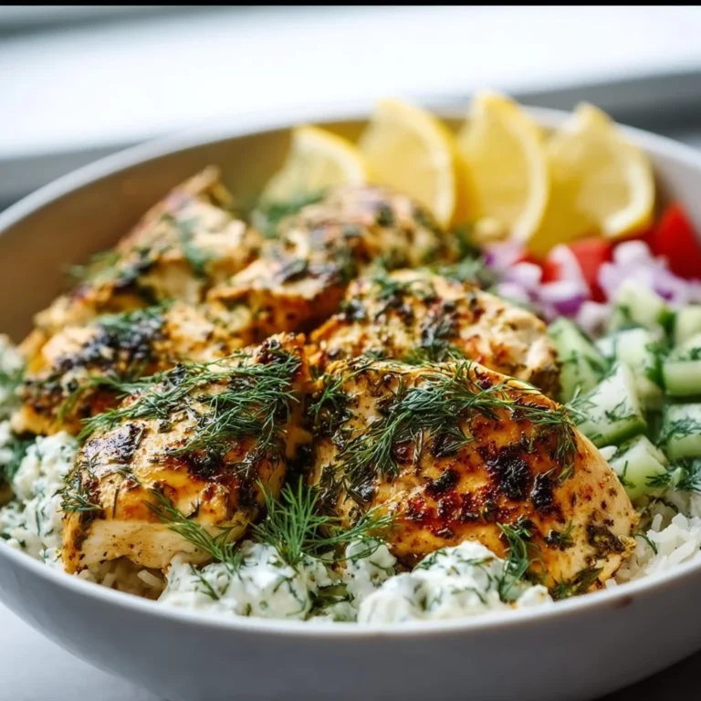 Lemon-Dill Chicken Bowls featuring tender chicken with lemon and dill
