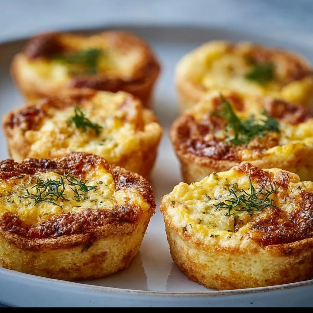 Low calorie gluten free mini quiches on a serving platter