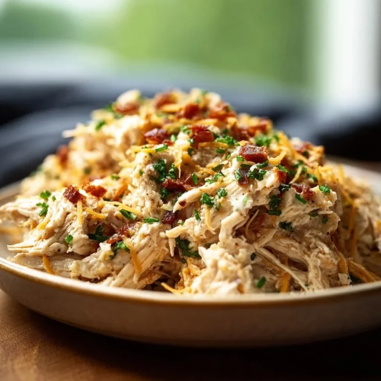 Bowl of Slow Cooker Crack Chicken topped with green onions and cheese