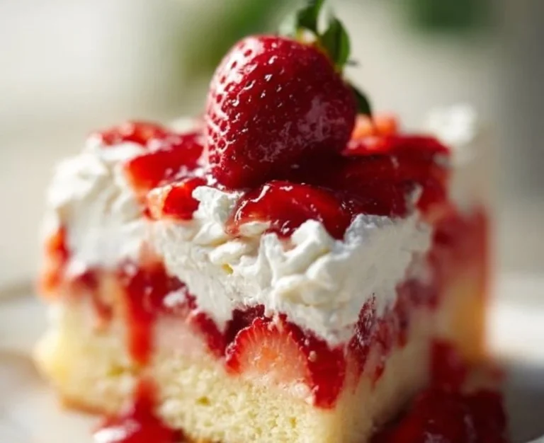 Delicious strawberry shortcake with fresh strawberries and whipped cream