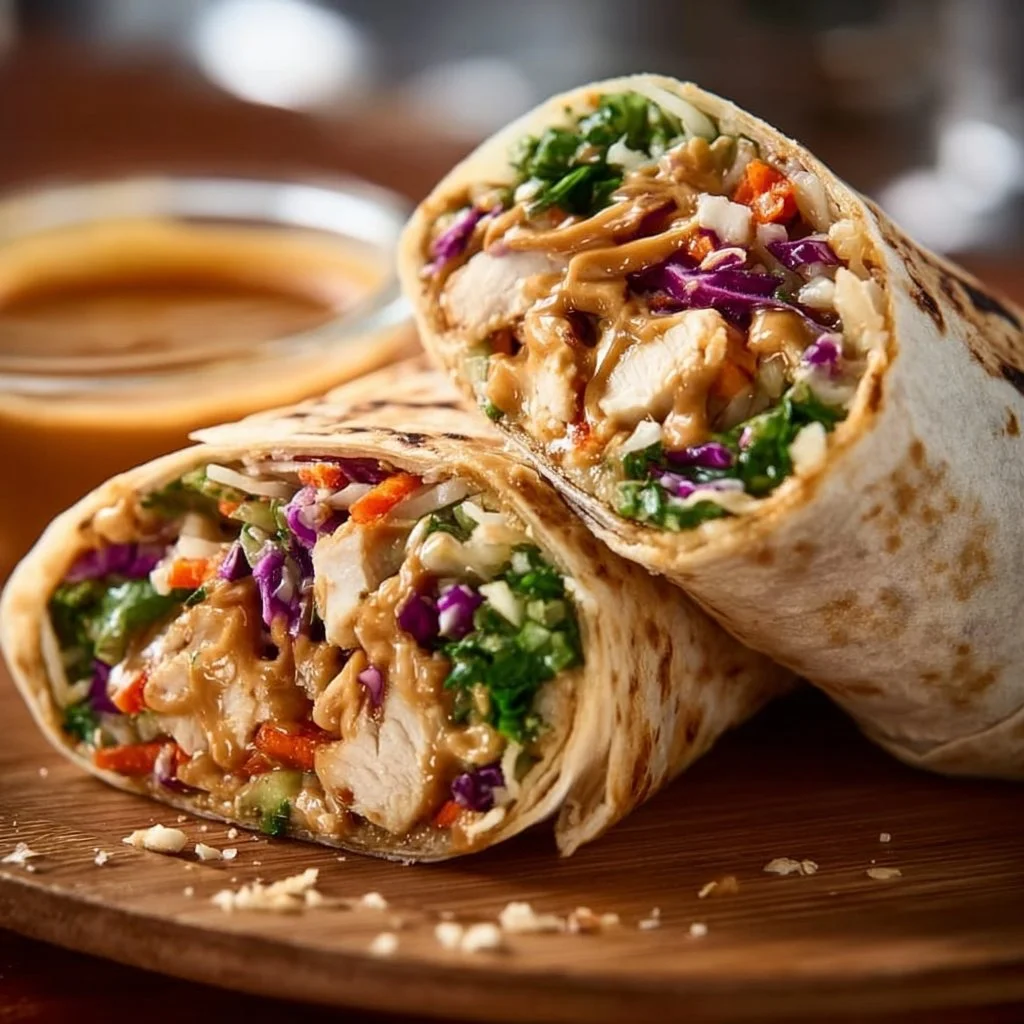 Thai Peanut Chicken Wraps